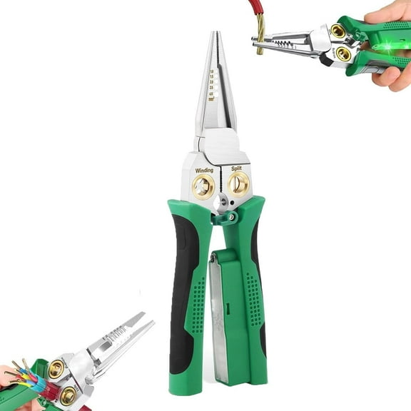 8 in 1 Wire Stripper With Voltage Tester, 2025 Professional Wire Strippers, Cutting and Pulling Wires Cable Scissors, Voltage Tester Pliers, The Ideal Tool for Electricians Enthusiasts (1pcs 8-in-1)