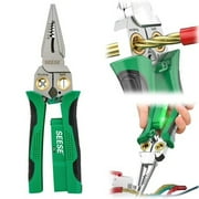 8 in 1 Wire Stripper with Voltage Tester, Pinzas De Electricidad, Multi-function Electric Wire Stripping Tool for Cutting and Pulling Pliers, Electrician Repair Tool,Green