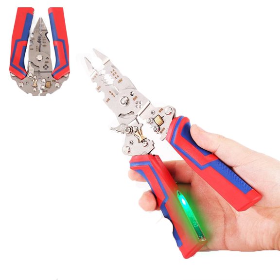 8 in 1 Wire Stripper with Voltage Tester, Pinzas De Electricidad, Multi-function Electric Wire Stripping Tool for Cutting and Pulling Pliers, Electrician Repair Tool
