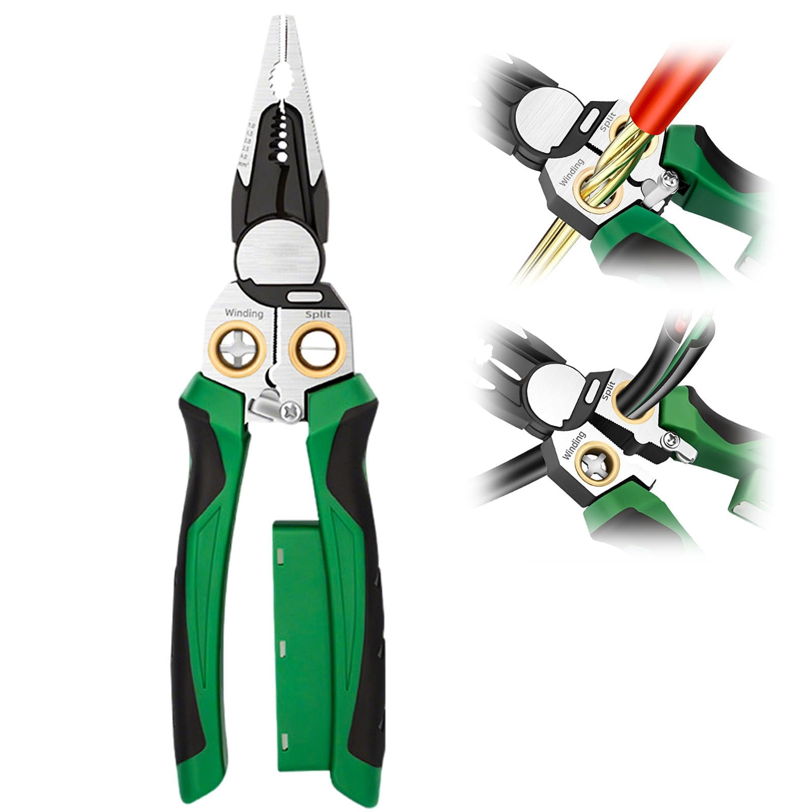 8 in 1 Wire Stripper with Voltage Tester, Professional Wire Stripper Electrical Pliers, Twister, Neutral Wires Electrician, Car Repair Tool for Cutting and Pulling Wires Cable Scissors (1 PCS)
