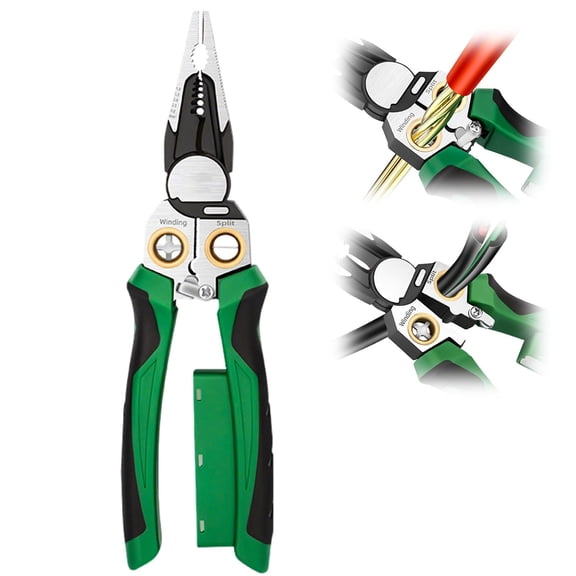 8 in 1 Wire Stripper with Voltage Tester, Professional Wire Stripper Electrical Pliers, Twister, Neutral Wires Electrician, Car Repair Tool for Cutting and Pulling Wires Cable Scissors (1 PCS)