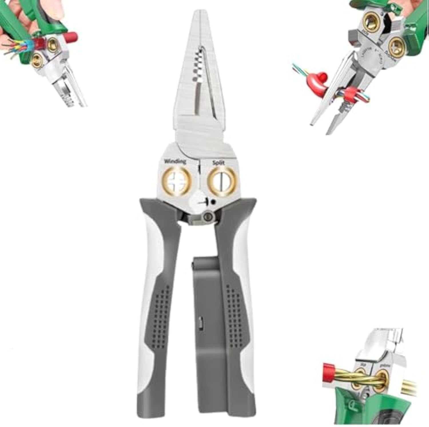 8 in 1 Wire Stripper with Voltage Tester, Upgrade Wire Strippers Pinzas De Electricidad, Multi-function Electric Wire Stripping Tool for Cutting and Pulling Pliers, Electrician Repair Tool