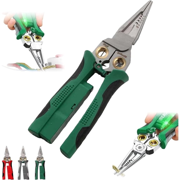 8 in 1 Wire Stripping Pliers with Electricity Measurement, Multifunctional wire stripping tool, Used for cutting and pulling wires, For scraping crimping voltage testing