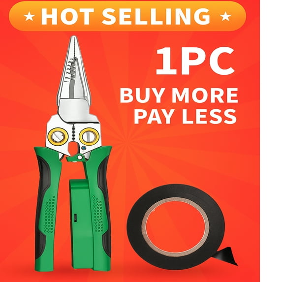 8 in 1 electrician pliers, multifunction wire stripper with voltage tester, heavy duty wire stripping tool, professional electrical pliers for cutting and crimping