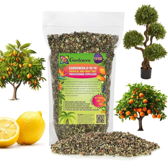 ⭐ 𝐏𝐑𝐎𝐅𝐄𝐒𝐒𝐈𝐎𝐍𝐀𝐋 8-10-10 Professional Fertilizer for Banana, Flowering, and Fruit Trees, Ornamentals - Boosts Flowering & Fruiting - for Indoor & Outdoor Plants (12 OZ)