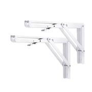 12 Inch Folding Shelf Brackets Heavy Duty Metal Collapsible Shelf Bracket for Bench Table, Shelf Hinge Wall Mounted Space Saving DIY Bracket