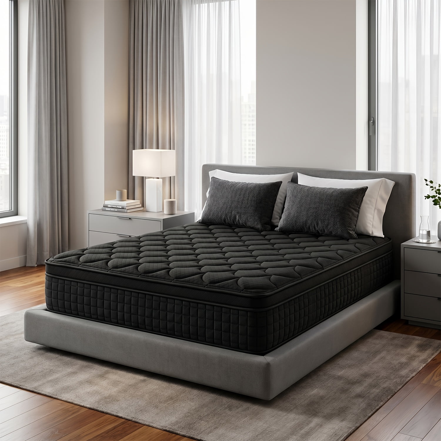 8/10/12/14 Inch Queen Hybrid Pocket Spring Mattress, Vacuum Roll Packed ...