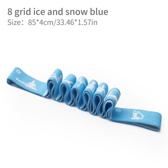 8/10/12 Grids Multi-Functional Slimming Resistance Band Yoga Strap Elastic Exercise Bands for Latin, Dance, Pilates, Gymnastics,8-Blue