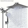 thumbnail image 1 of 8 10 12 Inch Modern Luxury Shower Head | High Pressure Rain Shower Head with Handheld Spray Combo and Adjustable Arm, Electroplated Black End, Wall Mount, Contemporary Design, 1 of 15