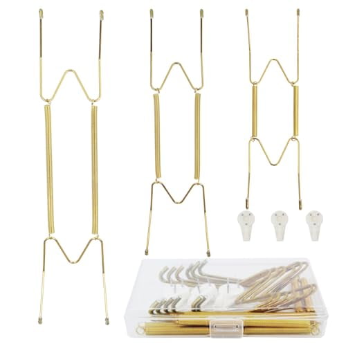 8/10/12 Inch Plate Hangers for The Wall Plate Hangers 3Pack Plate Wall Hangers for Display Invisible Decorative Plate Hooks for Hanging Stainless Steel
