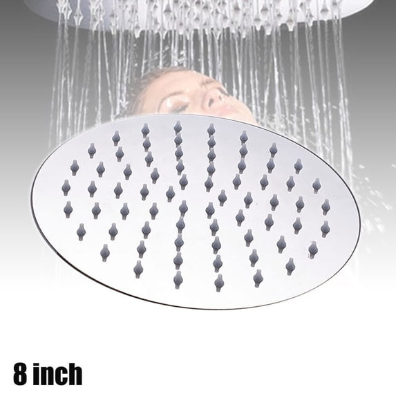 8 10 12 Round Square Rainfall Stainless Steel Shower Head Bathroom Top Ceiling