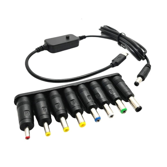 8/10/28/34Pieces Direct Current Power Supply Adapters, BarrelsPlug Adapters with 1Piece 5.5mmx2.1mm To Type C Cable