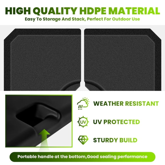 8-10 FT Cantilever Umbrella Base Weight, 4-Piece Fillable HDPE Counterweight Rack, Weather Resistant Outdoor Stand