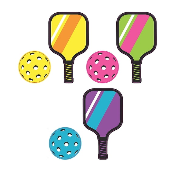 8" - 10" Large Pickleball Cardboard Photo Booth Props 6 Piece