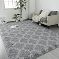 8×10 Large Shag Area Rugs for Bedroom, Light Grey Living Room Rug Super