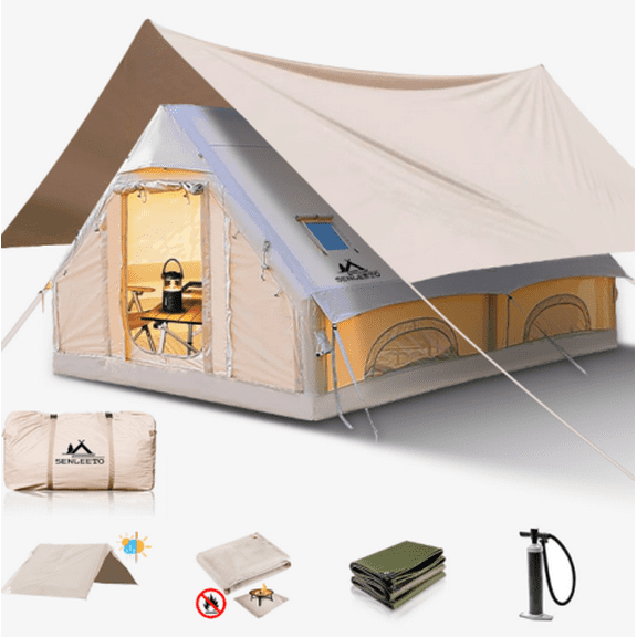 8-10 Person 420D Oxford Tent + Canopy + Floor Mat