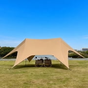 8-10 person Octopus Tent Extra Waterproof Camping Canopy, No-Rope Quick Setup Pop Up Gazebo, UPF 50+ UV Protection Sun Shelter, Heavy Duty Camping Tarp with 2.4m Poles
