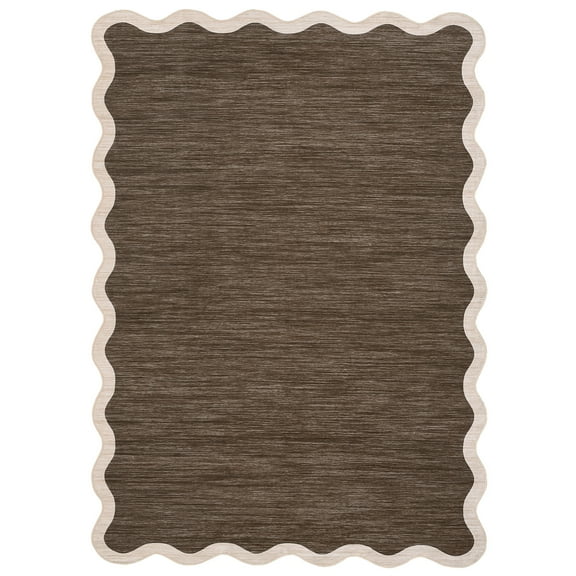 8*10FT Washable Living Room Rug, Non-Slip and Soft Bedroom Rug,Low Pile, Foldable, Stain Resistant. brown