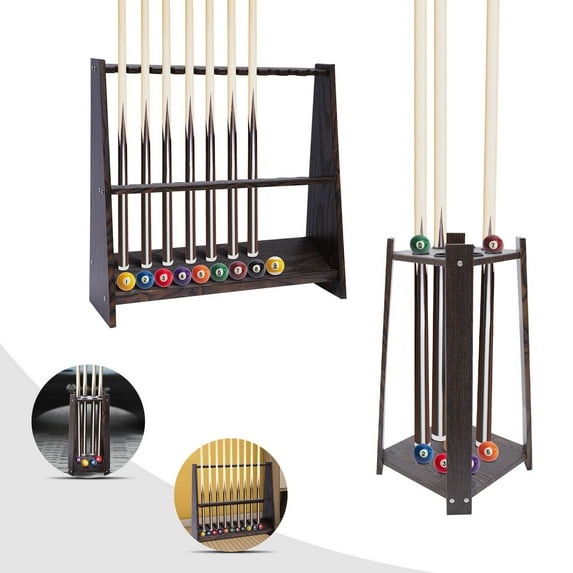 8/10Hole Billiard Cue Rack Stand Wooden Pool Stick Stand Cue Holder Fishing Rod Holder for Indoor Bars, Pavilions, Entertainment Parties, Business Clubs, Sports Venues, Home Villas