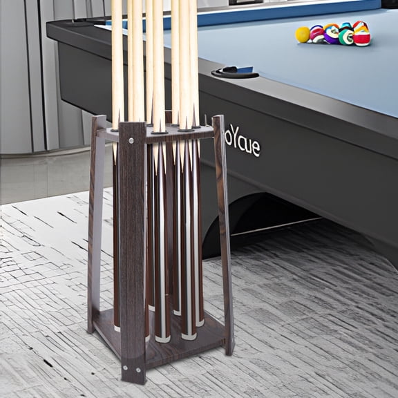 8/10Holes Wooden Billiard Cue Rack Fishing Rod Holder 1.38in Aperture Stable