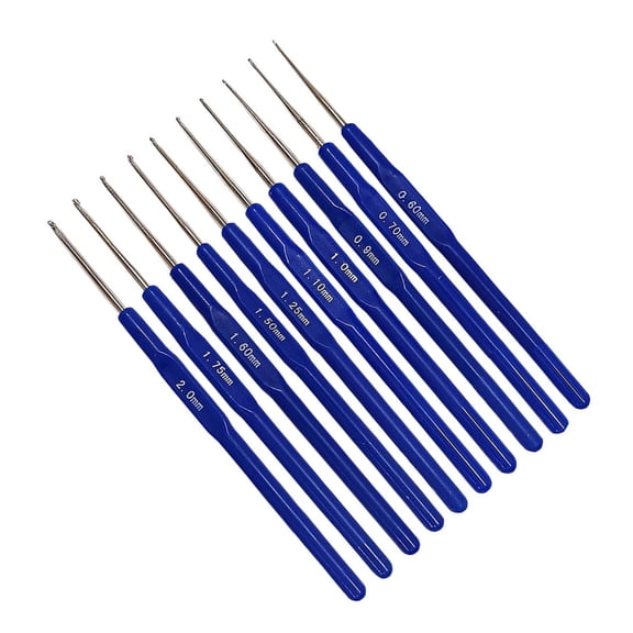 8/10PCS Crochet Hook Set for Hand, Ergonomic Handles, 0.6mm-2.0mm Crochet Needle for Lacework, Craft