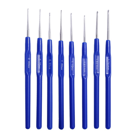 8/10PCS Crochet Hook Set for Hand, Ergonomic Handles, 0.6mm-2.0mm Crochet Needle for Lacework, Craft