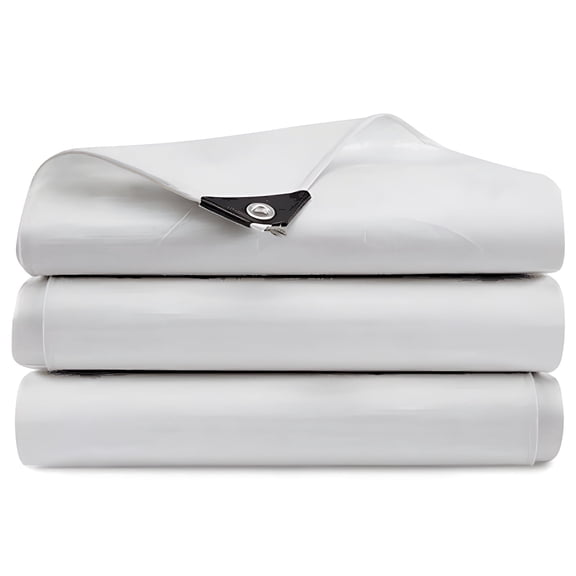 8*10ft Heavy Duty 20 Mil Tarp Cover White Poly Tarpaulin Tarpaulin with Grommets and Reinforced Edges Waterproof, UV Resistant, Rip and Tear Proof Tarp Cover