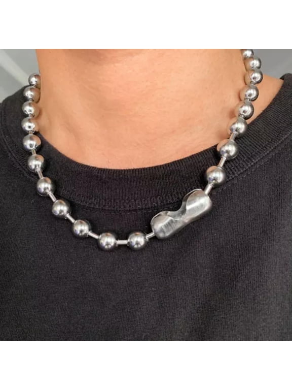 8/10mm Cool Silver Mens Ball Chain 316L Stainless Steel Necklace or Bracelet