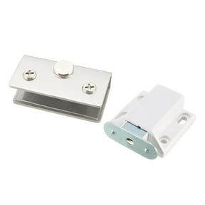 8-10mm Glass Door Magnetic Touch Catch Latch Plastic White with Clamp Set