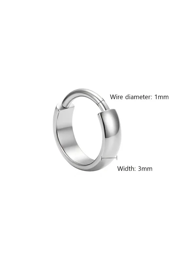 8/10mm Titanium Piercing Round Earring Hoops Unisex Simple Hinged Segment Septum Nose Rings Tragus Cartilage Helix Body Jewelry