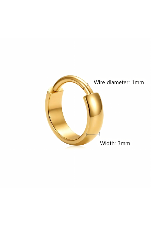 8/10mm Titanium Piercing Round Earring Hoops Unisex Simple Hinged Segment Septum Nose Rings Tragus Cartilage Helix Body Jewelry