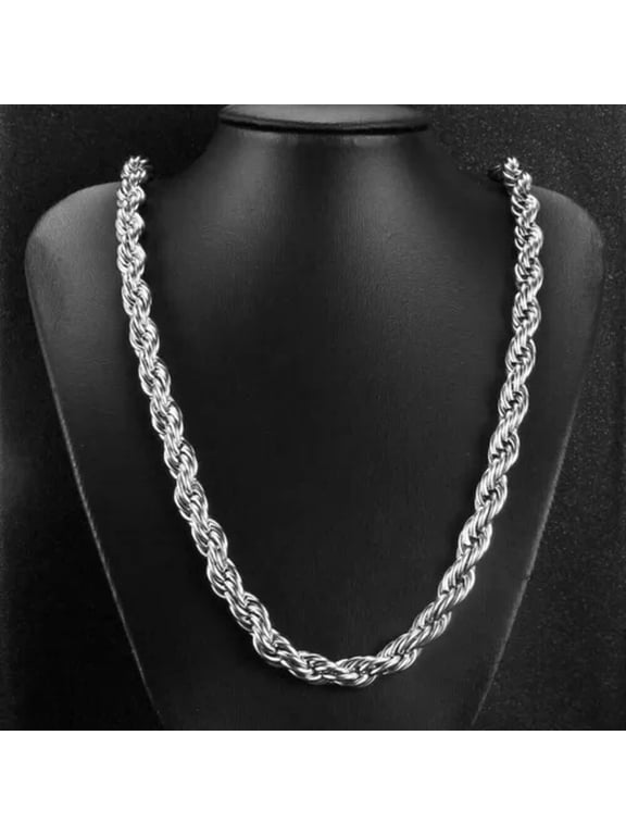 8/10mm Wide 316L Stainless Steel Women Men Rope Chains Necklaces 16''-47''