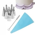 thumbnail image 1 of 8/10pcs Russian Piping Tips Set Icing Piping Nozzles Reusable Frosting Pastry Bags Fondant Smoother Cake Baking Decorator Tool, 1 of 8