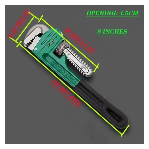 8/12/14/18 Inch Professional Multi-Size Pipe Wrench - Heavy Duty Plumbing Tool For Industrial Repair, Automotive & Home Use, Ergonomic Grip, Anti-Slip Design, Corrosion-Resistant Metal Construction