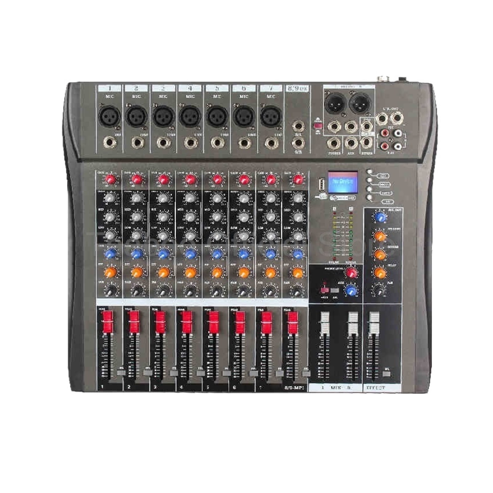 8/12-Channel Mixer Professional Sound Mixing Console Support Bluetooth USB 48V Power Interface for Bar DJ Party ,Easy to Operate