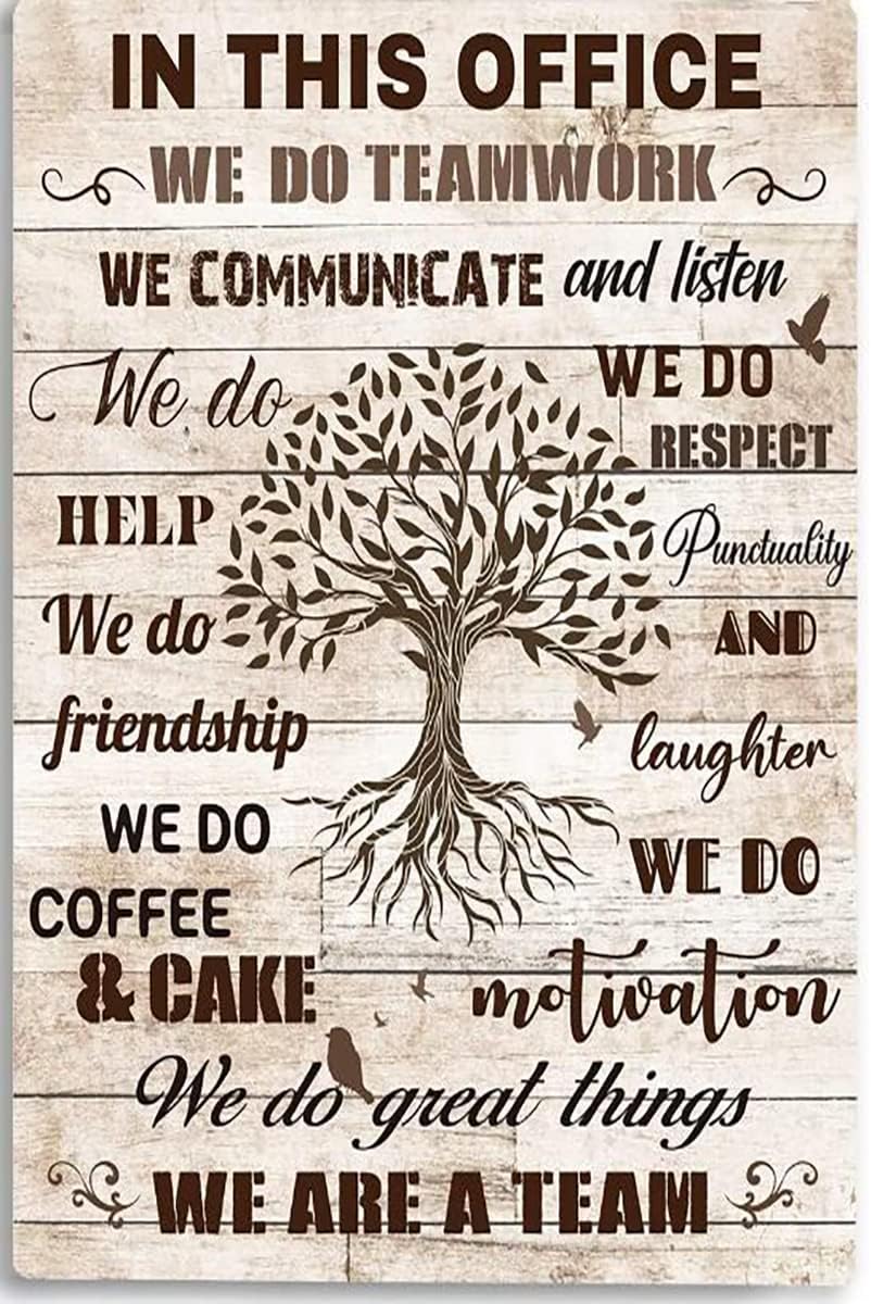 8"×12" In This Office We Are A Team Inspirational Teamwork Office