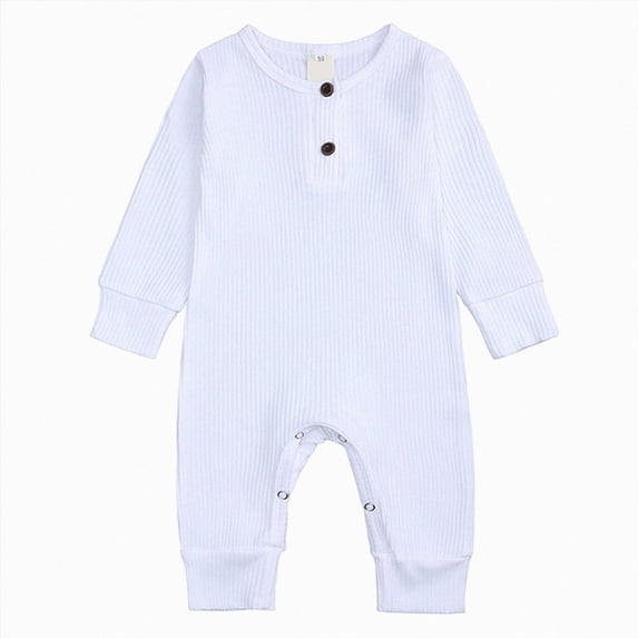 8-12 Months Newborn Unisex Infant Long Sleeve Romper Solid Bodysuit Jumpsuit Baby Outfits Footed Bodysuit Newborns Everyday Wear