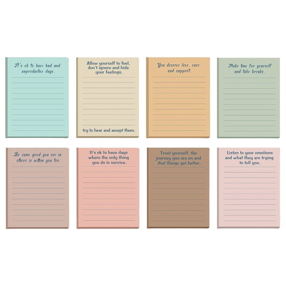 8/12 Pcs Retro Stickier Note Self-Adhesive Memos Pad Inspirational Quote Note Pads for for Offices Households Student