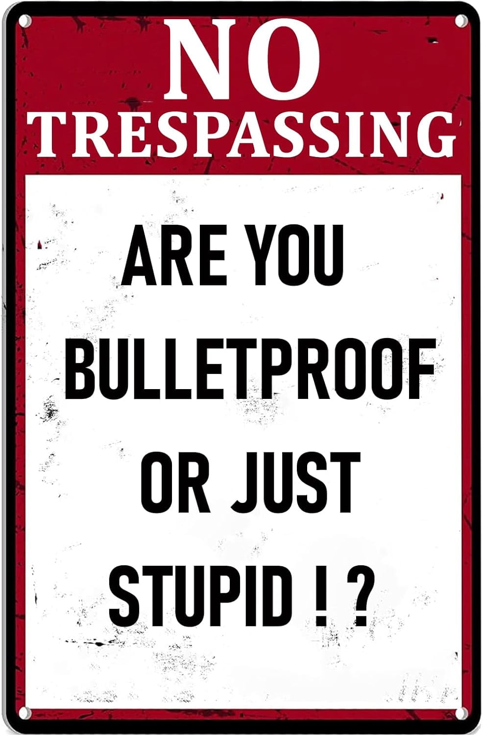 Panneau Humoristique « No Trespassing » - Warning You Are No Longer Trespassing You Are A Target. Panneaux Pour L'extérieur Sur Votre Maison, Garage, Cave, Cour Ou Mur. Aluminium Antirouille, 22,9 X