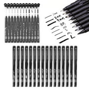 8/12Pcs Calligraphy Pens Brush Marker Art Drawing Pen Set Writing Black Needle Pen Comic Design Border Art Hook Pen Hand Drawn Sketching Pen 8/12ml