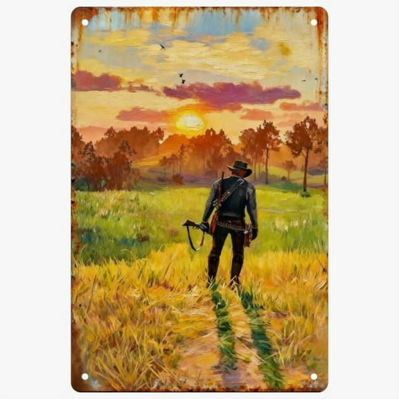 8*12inch Metal Tin Sign Wall Decor, Vintage Style,Classic Video Game Posters,Red Dead Redemption 2 Posters,Gift For Video Game Enthusiast,Christmas Gifts For Boyfriend,Gamer Room Decor For Boys,Home