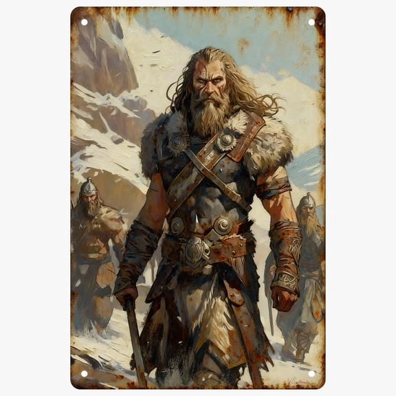 8*12inch Metal Tin Sign Wall Decor, Vintage Style, Norse Epic Style,Classic Video Game Posters Gift For Video Game Enthusiast  Christmas Gifts For Boyfriend  Gamer Room Decor For Boys Home Decoration