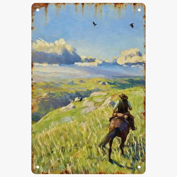 8*12inch Metal Tin Sign Wall Decor, Vintage Style, Western aesthetic with nostalgic realism,Red Dead Redemption 2 Posters,Gift For Video Game Enthusiast  Christmas Gifts For Boyfriend Gamer Room Deco
