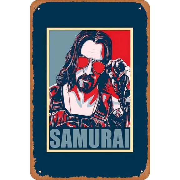 8 * 12inches Johnny Silverhand Poster Retro Metal Tin Sign Home Bar Man Cave Vintage Wall Decor