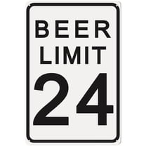 8*12inchs Metal Beer Limit 24 Sign - Funny Vintage Bar Beer Signs for Garage, Home Bar, Bedroom, Coffee Bar, Basement, Shop and Man Cave Decor Wall Art Accessories, Cool Gifts for Men, 8 x 12 inch