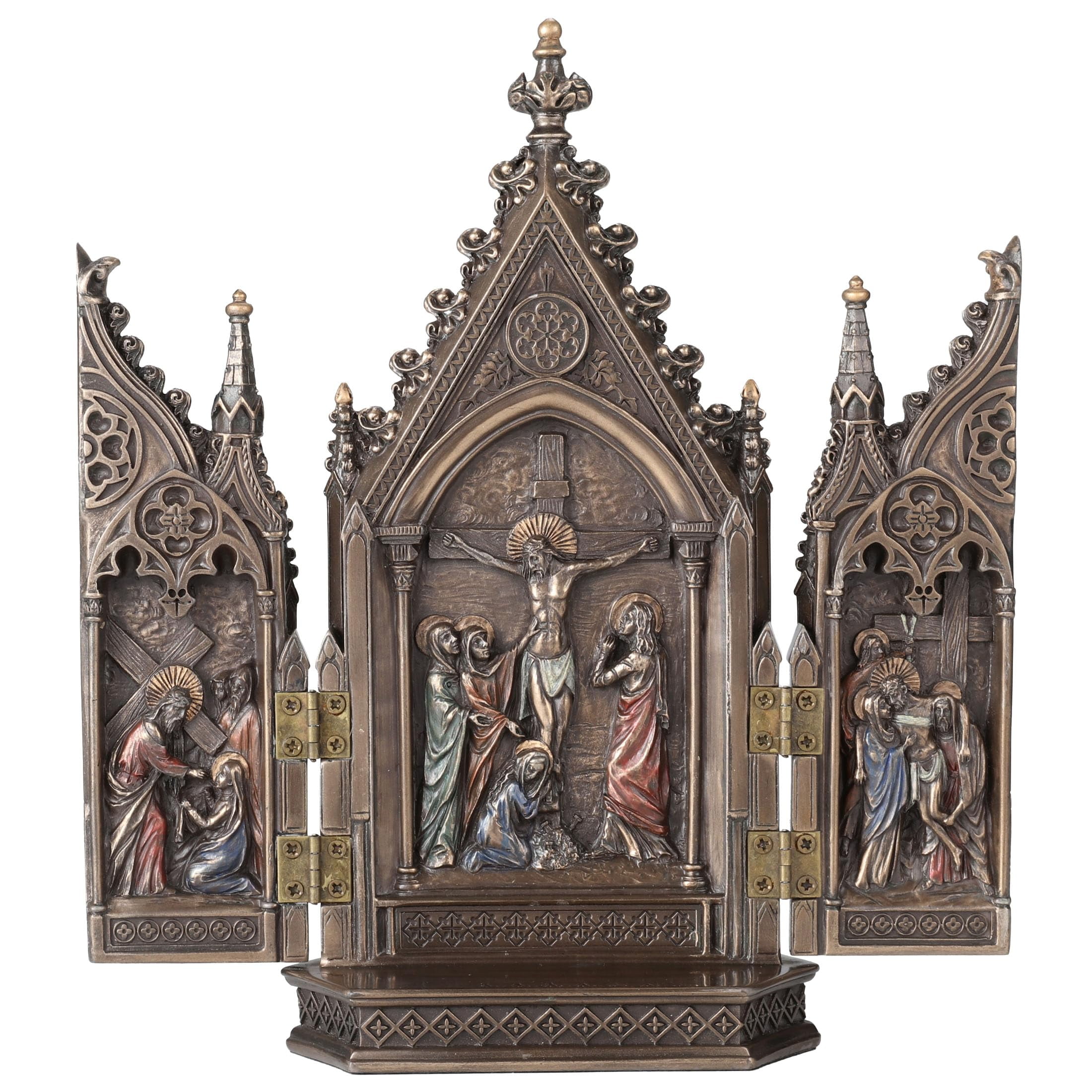 8.13 Inch Calvary Triptych Cold Cast Decorative Figurine, Bronze Color ...