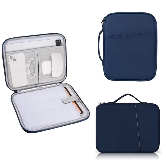 8-13 Inch Tablet Carrying Case, Padded Protective Bag Travel Sleeve with Smart Organization for Accessories for Tablets/iPad Pro 11 (2022-2018), iPad 10.9 (10th Gen), iPad Air (5/4th Gen), Galaxy Tab