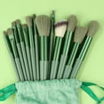 thumbnail image 1 of 8-13PCS Makeup Brushes Set Fluffy Soft for Beauty Cosmetics Foundation Blush Powder Eyeshadow Kabuki Blending Makeup Brush Tool 13pcs Green Bag, 1 of 6
