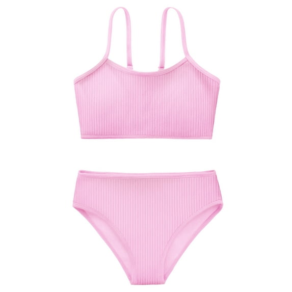 8-13T Girl Two-Piece Bikini Swimsuits Kids Tankini Bathing Suit Sport Swimwear Adjustable Shoulder Strap