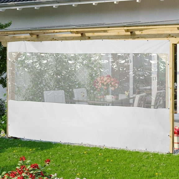 8*13ft Commercial Durable Clear Awning Canopy Patio Enclosure PVC Curtain Waterproof for Porch Screens, Deck Covers, Patio Enclosures